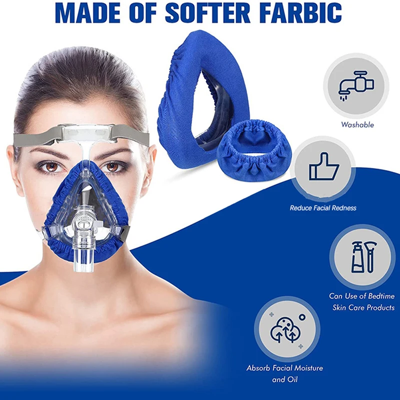 Fodere per maschere CPAP coperture Comfort in tessuto riutilizzabili riducono le perdite d'aria irritazione della pelle maschera nasale Pad accessori per ventilatori