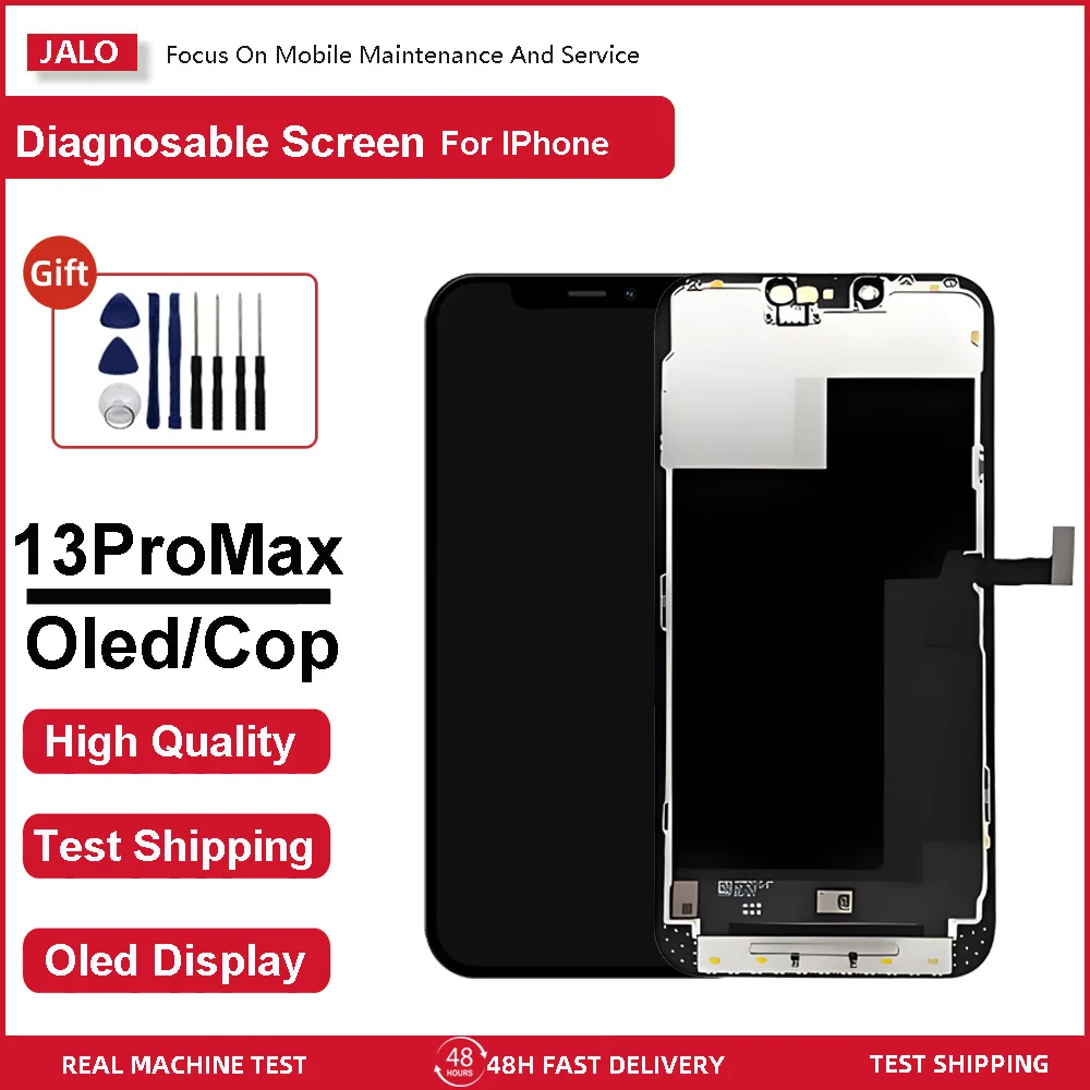 JALO Soft OLED Diagnosable Mobile Phone LCD Screen for iPhone 14 Pro Max 12 14Plus Incell Screen for iPhone 13 13Pro LCD Display