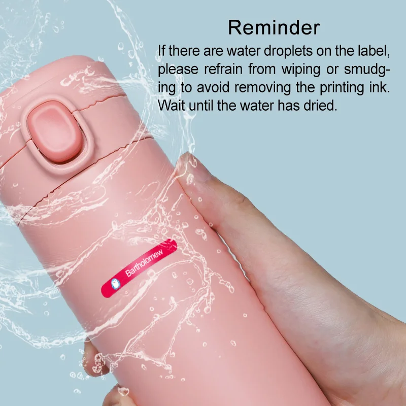 สติกเกอร์สีสันสดใสสำหรับอุปกรณ์การเรียน - ป้ายชื่อส่วนตัวสำหรับขวดน้ำเด็ก วัสดุกันน้ำ ปราศจากไวนิล