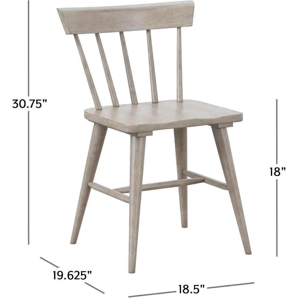 Furniture Hillsdale Madson poros belakang, Set 2 kursi makan abu-abu