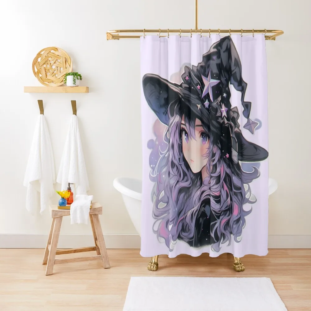 

Cute Kawaii Pastel Dark Witch Shower Curtain Waterproof Shower Shower For Bathrooms For Bathroom Set Curtain