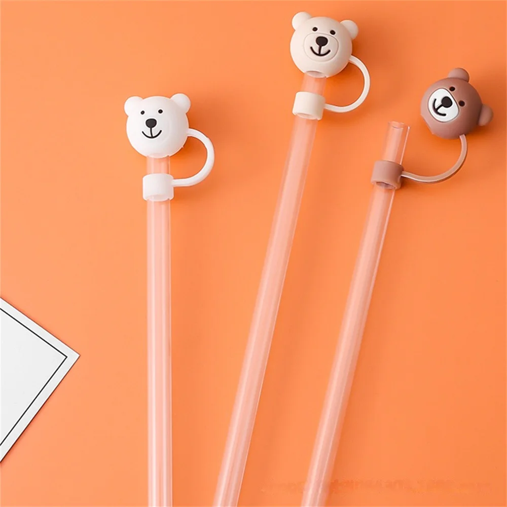 1~5PCS Easy To Clean Cartoon Straw Protective Cover Soft Silicone Protective Cover Exquisite Workmanship