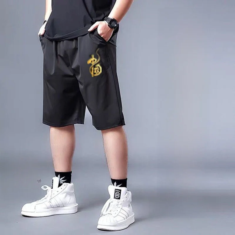 

Мужские дышащие эластичные свободные спортивные брюки больших размеров, прямые, средней посадки, для бега и фитнеса