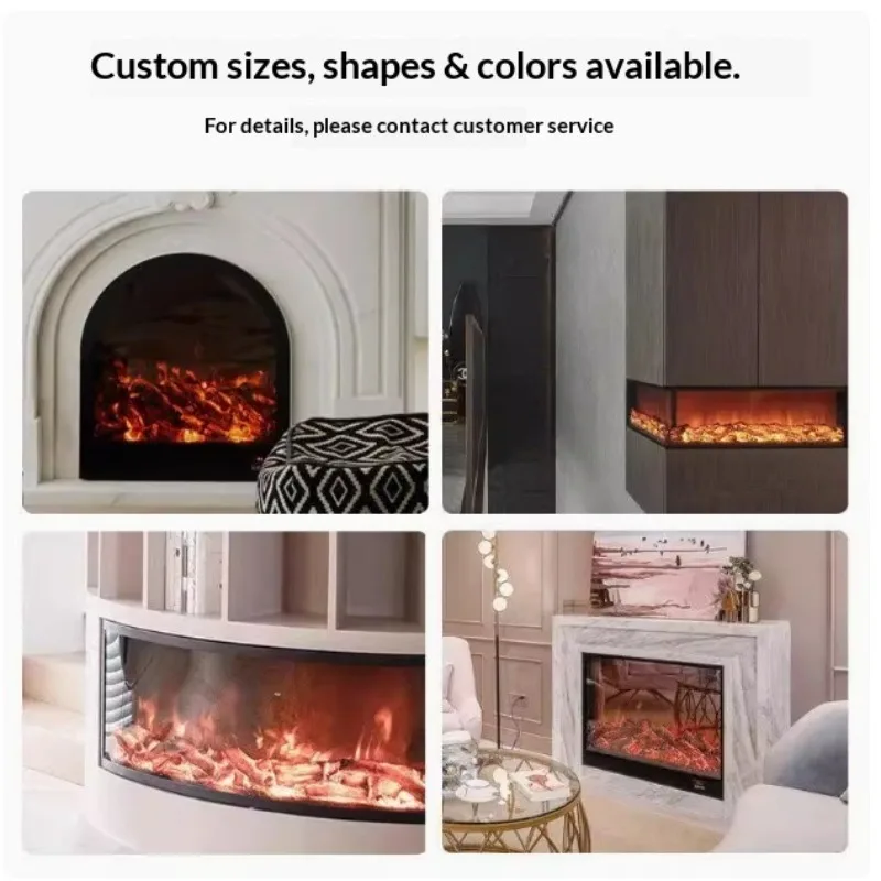 Electric Fireplace Simulation Flame Smart Energy-Saving Insert Heater for Home Hotel Background Wall Decoration
