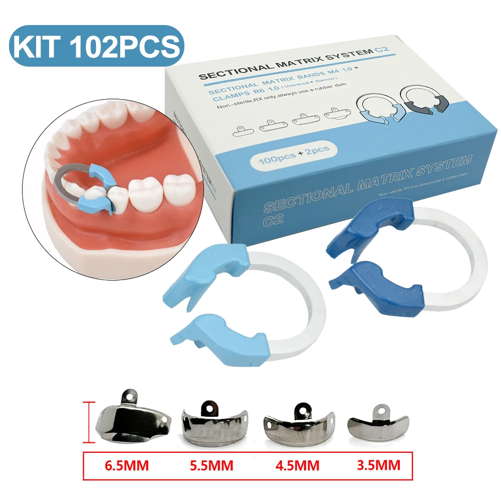 Dentist Matrix Bands Niti Matrices Clamp Ring Sectional Contoured Matrix System Nickel Titanium Clamping Rings Tool Autoclavable