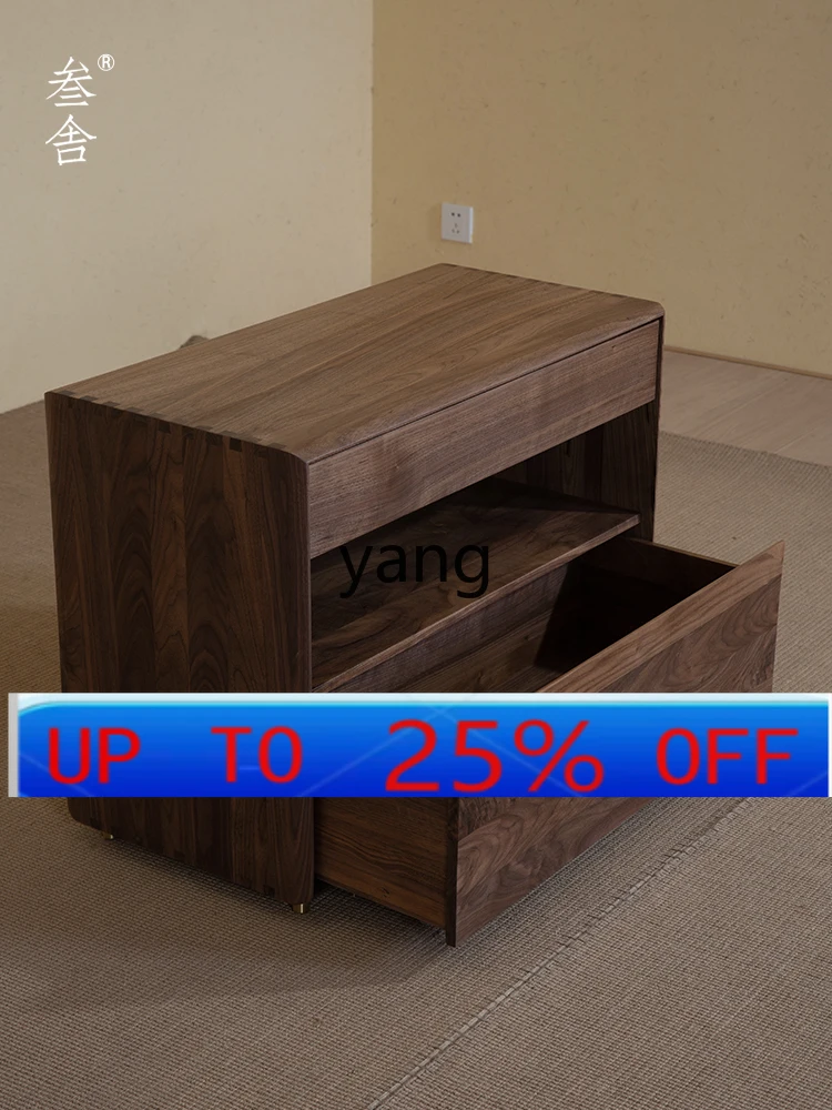 

Ltt tea storage cabinet modern simple solid wood tea table side cabinet