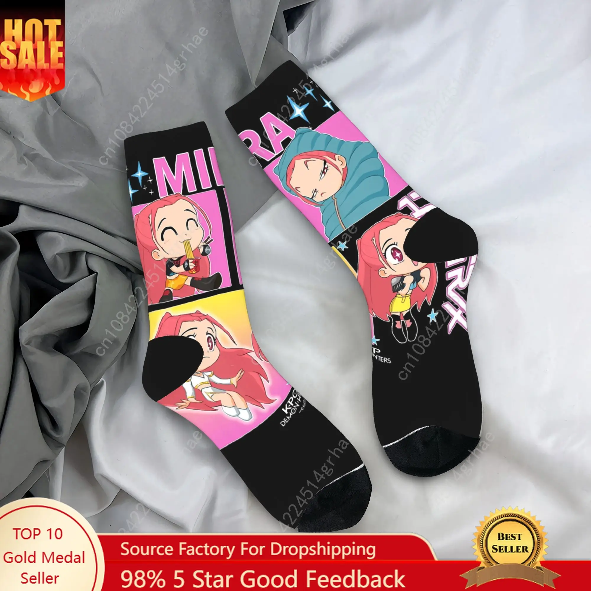 

Mira Huntrix Kpop Demon Hunters Socks Autumn Stockings Funny Men's Warm Soft Socks Custom Running Sports Non Slip Socks