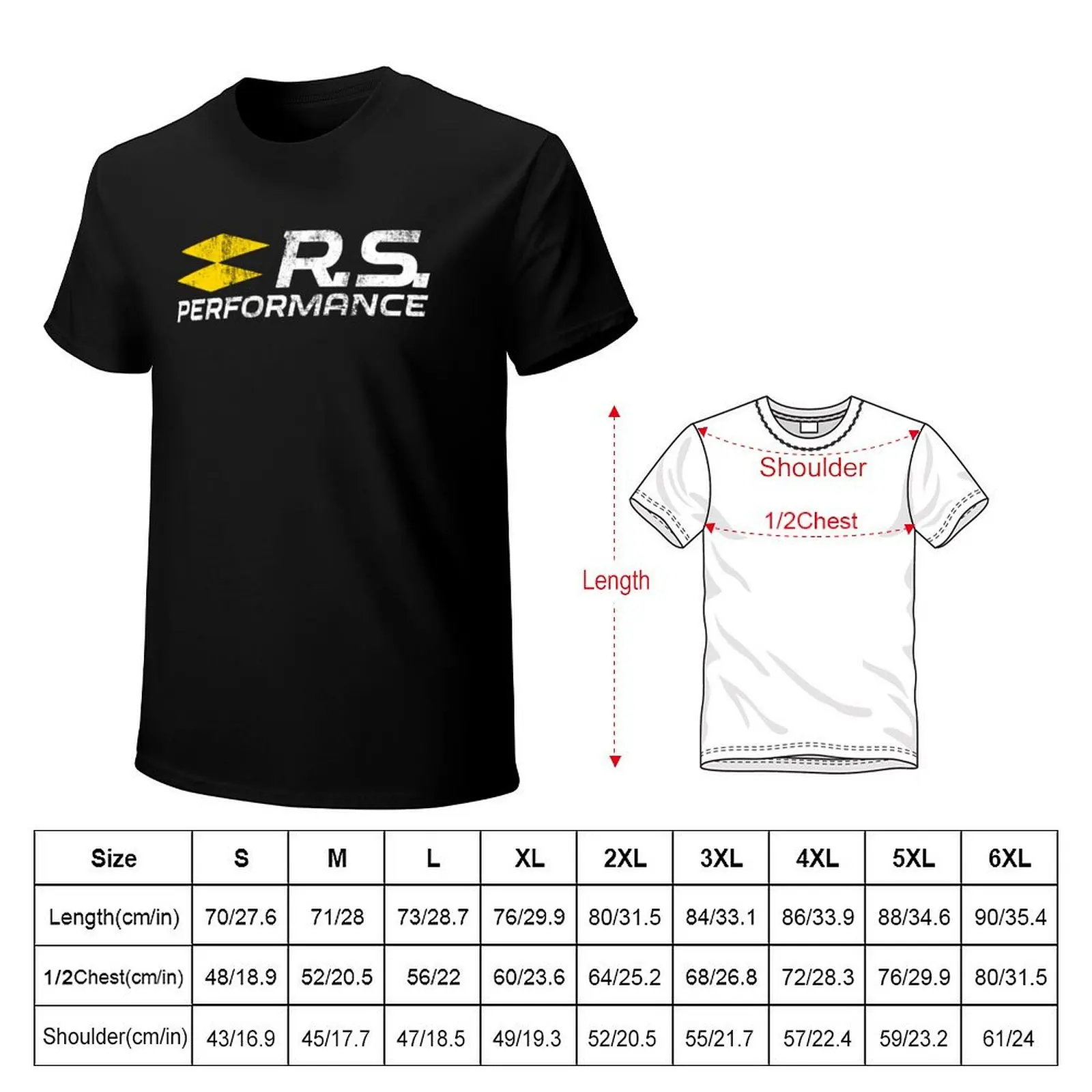 RS PERFORMANCE LOGO (YELLOW-WHITE) T-Shirt Fashion Print Casual Short Sleeve
