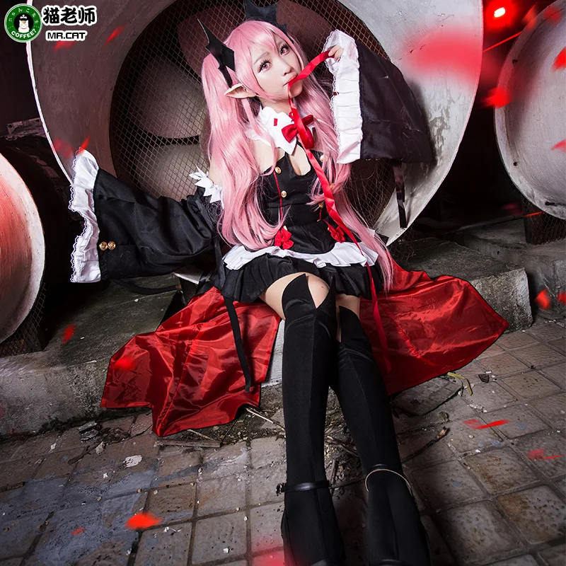 In stock！Krul Tepes costume female full set ending blazing angel cosplay Percy vampire women's Dress R