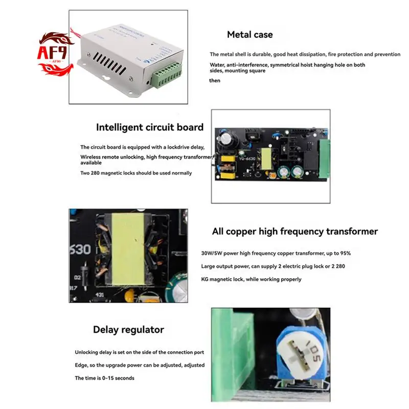 

AF90-Access Control Power Supply Transformer Door System Adapter AC110-240V Covertor System Machine DC12V