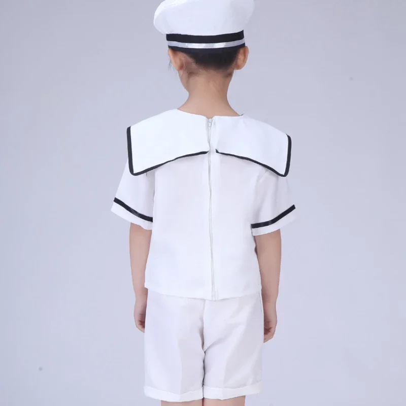 Sailor Uniform Summer Kids Cosplay Costume Chorus Girl Boy Navy Halloween Carnival Party Dress Up Army Suit School Stage Wear