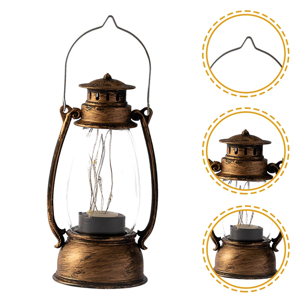 

Vintage Flickering Flame Lamp Retro Decorative Light Home Desktop Wall Hanging Christmas Party Decoration Durable Plastic