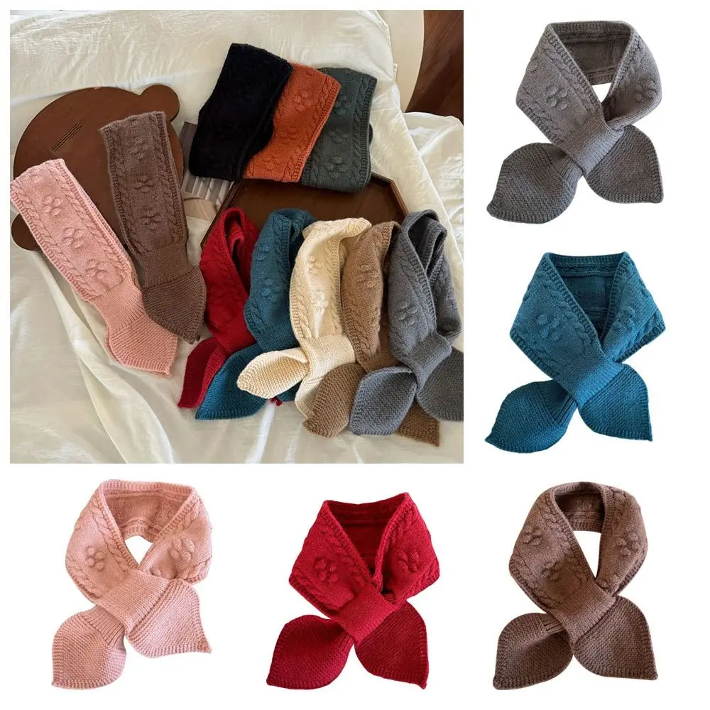 Fashion Simple Warm Kids Winter Scarf Soft Korean Knitted Scarf Thick Cute Neck Warmer Baby Boys Girls