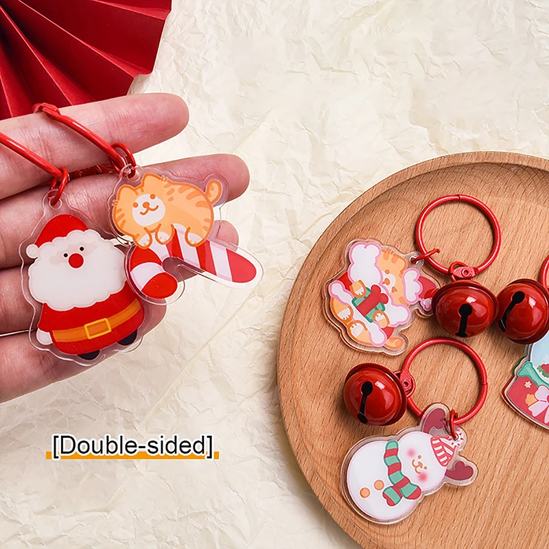 Cartoon Cute Christmas Keychain Pendant Kawaii Santa Claus Xmas Tree Keyring Backpack Decoration Accessories Christmas Gifts