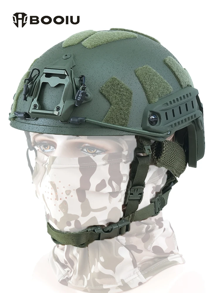 BOOIU Tactische Helm FRP Klittenband Ballistische Helm Hoge Cut Wendy Suspension Met Dubbellijn Verstelbare Knop Ballistische Helm - afbeelding 2