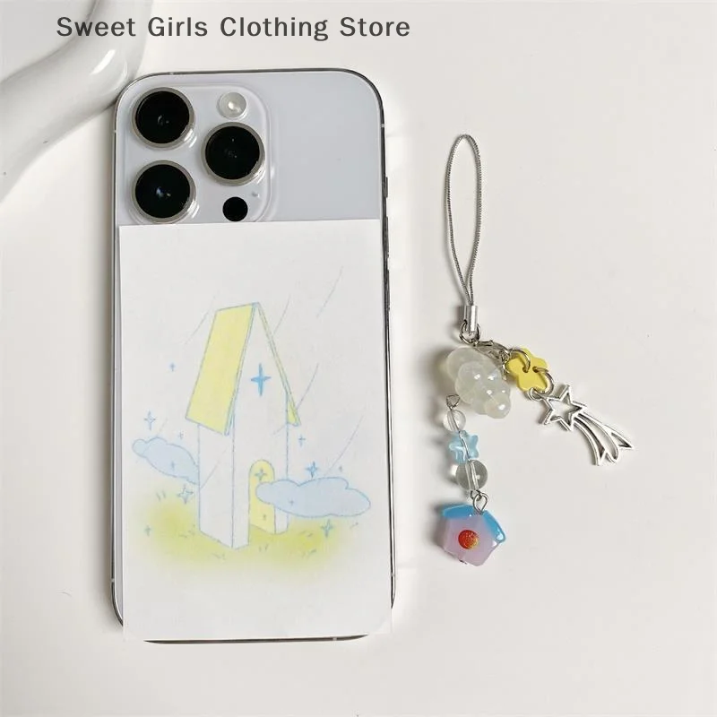 1/2 قطعة لطيف سحابة البيت النيزك الاستحمام سلسلة هواتف سلسلة مفاتيح قصيرة المعلقات حقيبة معلقة على ظهره السحر كيرينغ هدايا عيد الميلاد #1