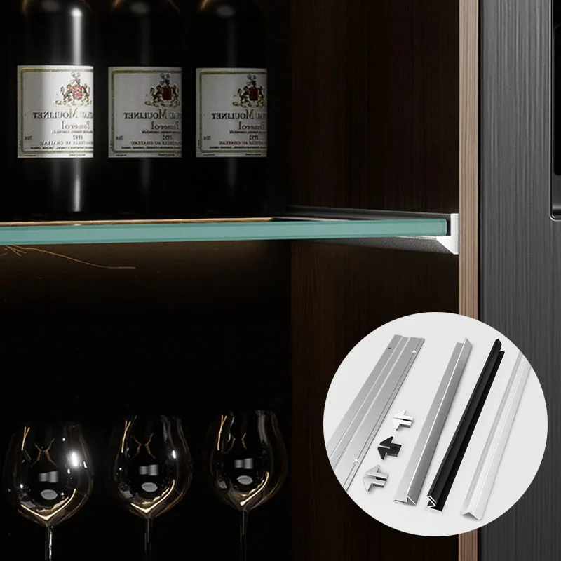 

Glass Shelf Supports, Strong Invisible Shelf Bracket Snap-on Mount, Easy Install for Kitchen Cabinet Wardrobe