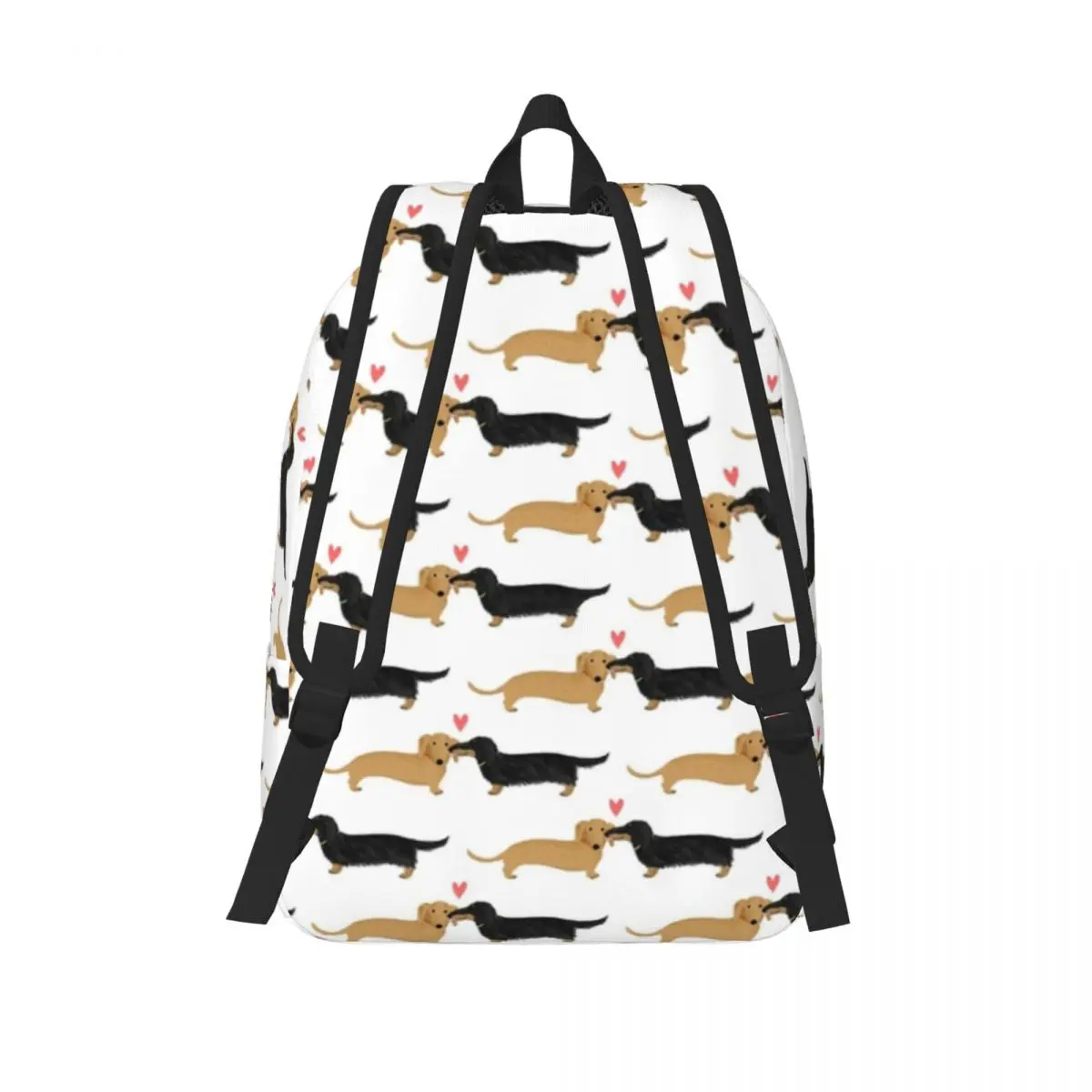 Dachshund Love Backpack para jardim de infância, estudante da escola primária, Dog Pets Bookbag, menino, menina, Kids Daypack, esportes