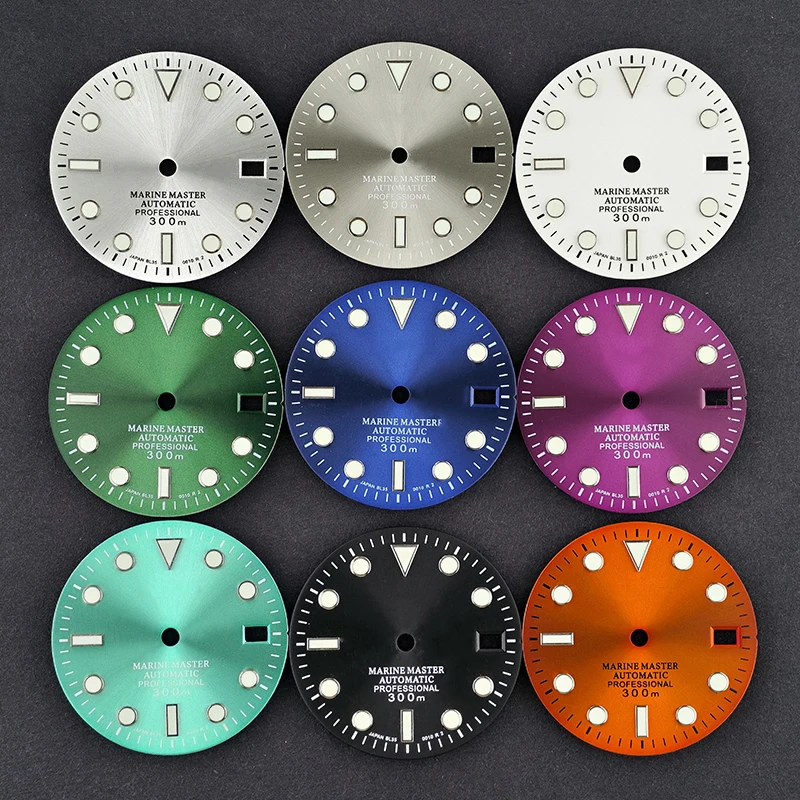 28,5 мм циферблат NH35 циферблат Marinemaster светящийся циферблат Sunray циферблат аксессуары для модификации часов для механизма NH35/36