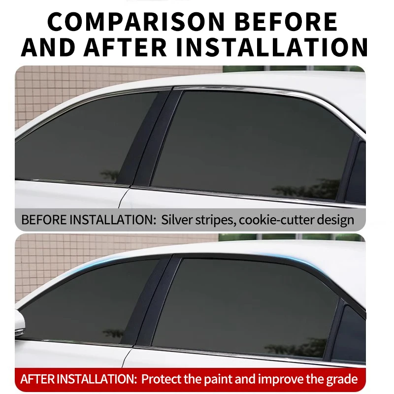 High-quality Windows Stickers on Car Wrap Vinyl for Motorcycle Chrome-plated Strips Bright Black Samurai Automotive Sticker Film