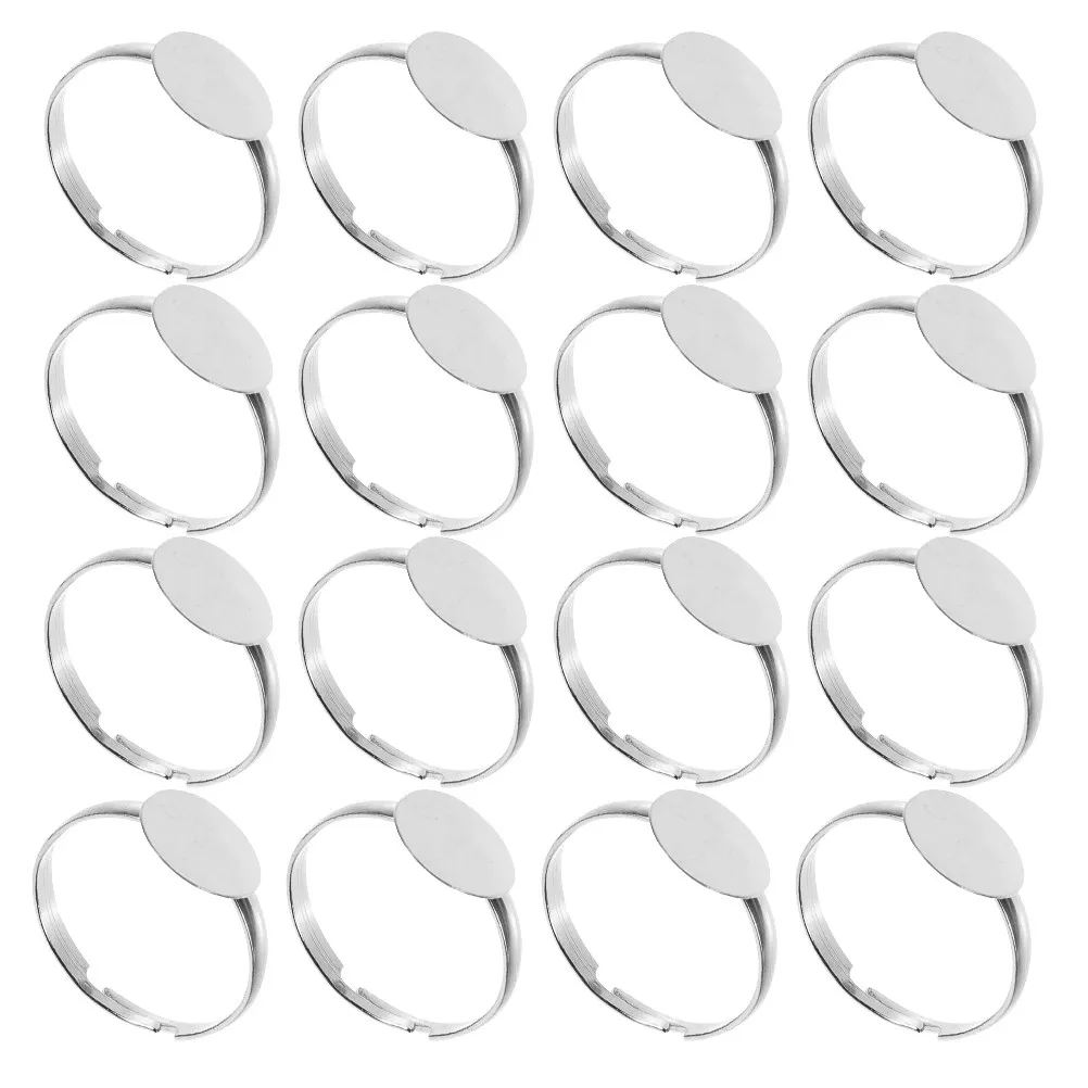 50個入り ブランクリングベース フラットラウンドパッドリン - Ring Set Adjustable のレビューと価格