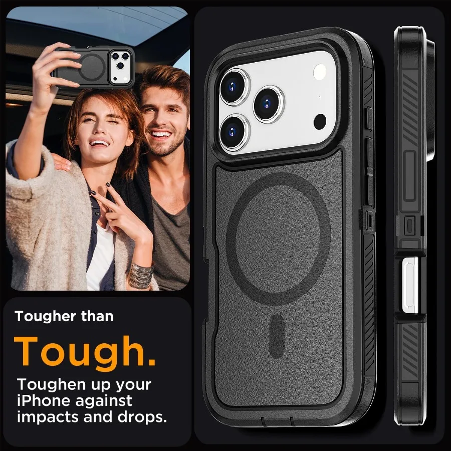 حافظة لهاتف iPhone 17 Pro Max مع توافق Magsafe، حماية مغناطيسية شديدة التحمل لكامل الجسم ومضادة للصدمات #4