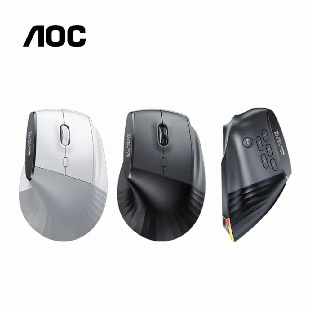 

Мышь AOC GM500, трехрежимная Bluetooth, беспроводная полувертикальная эргономичная мышь, индивидуальные офисные игровые аксессуары, умный дисплей
