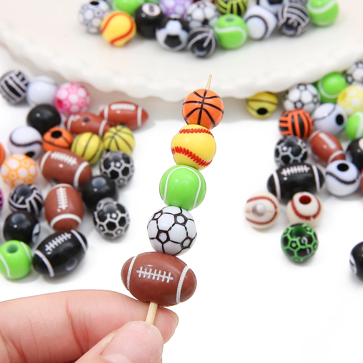 10/20/30Pcs Acrylic Ball Beads Series Unique Loose Beads Handmade DIY Jewelry Bracelets Earrings Accessories Materials view 5