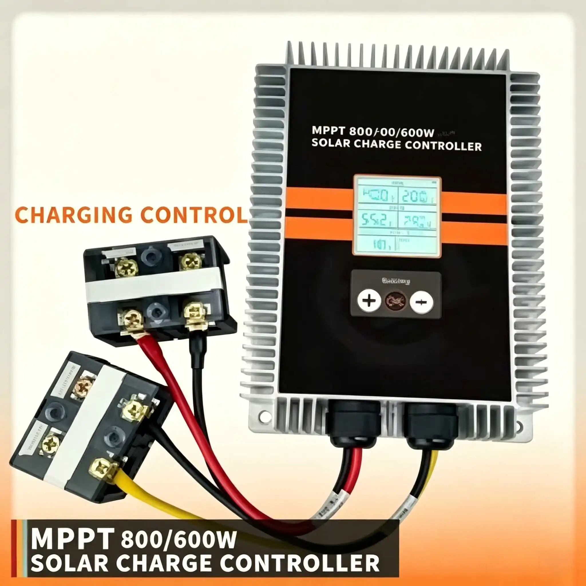 600W MPPT Step‑Up Solar Charge Controller Adjustable Output LCD Screen for Electric Vehicle Battery Charging