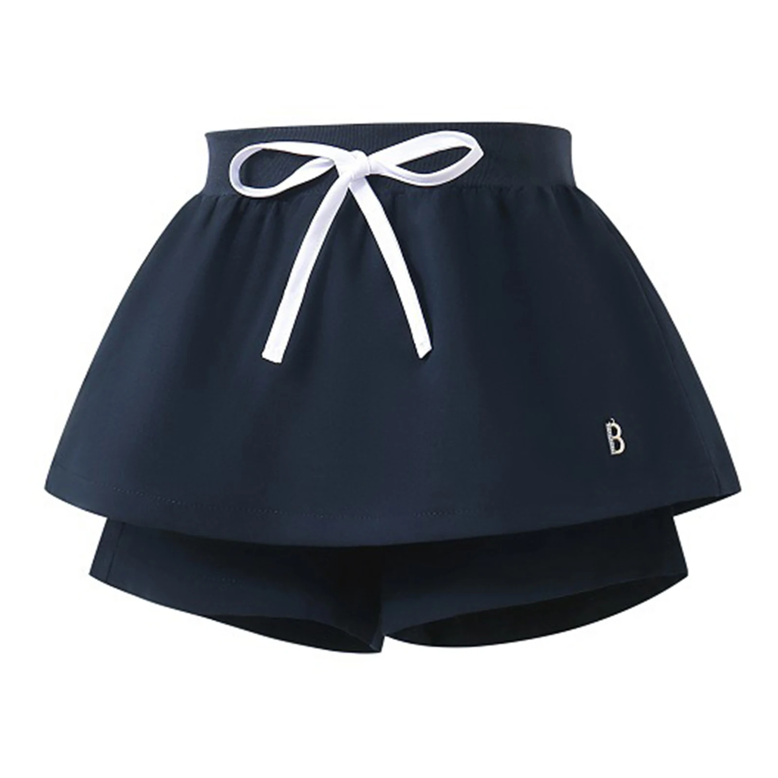 Kinder Mädchen Tennis Golf Laufshorts Röcke 2-in-1 Schleifenknoten Elastischer Bund Sportrock mit Eingebauten Shorts zum Tanzen – Detail 8