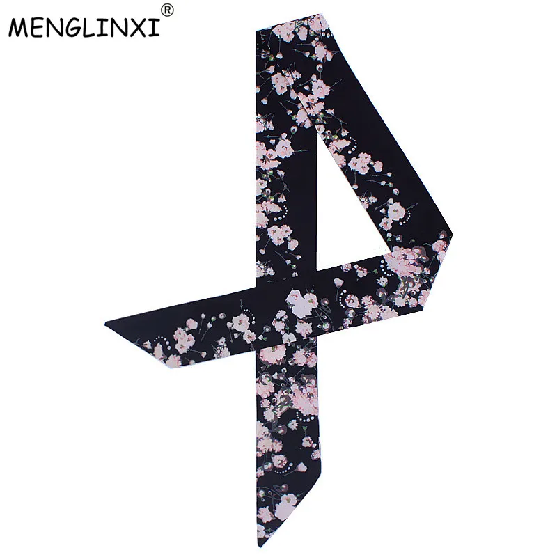 

Новый дизайн 2023 года: Шелковый платок с принтом сакуры, женский, люксовый бренд, модный головной платок, ленты для сумок, маленькие длинные шарфы