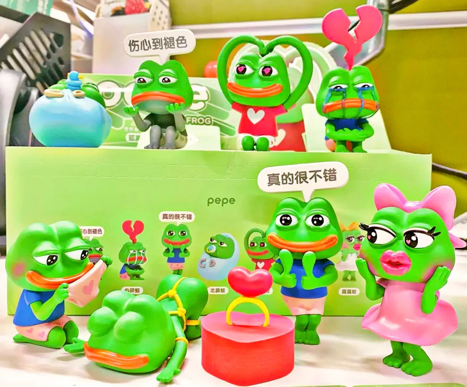 PEPE The Frog Not Alone Series Figure Toy Version 1 Sad Green