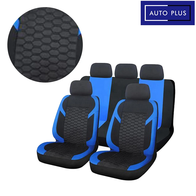 

AUTOPLUS Blue Universal Seat Car Cover Black Diamond Fabric Lattice Car Accessories Interior Fit Most Car SUV Van Seat Protector