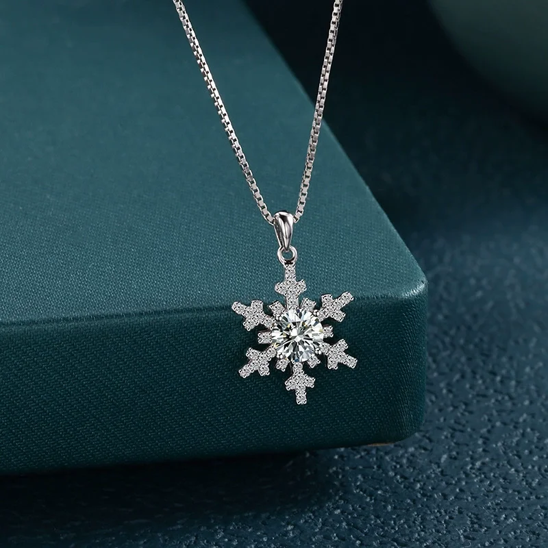 

ZFSILVER модное модное серебро s925, роскошное муассанитовое ожерелье со снежным цветком, подвески, женские аксессуары, вечерние ювелирные изделия, подарки MS-1758B