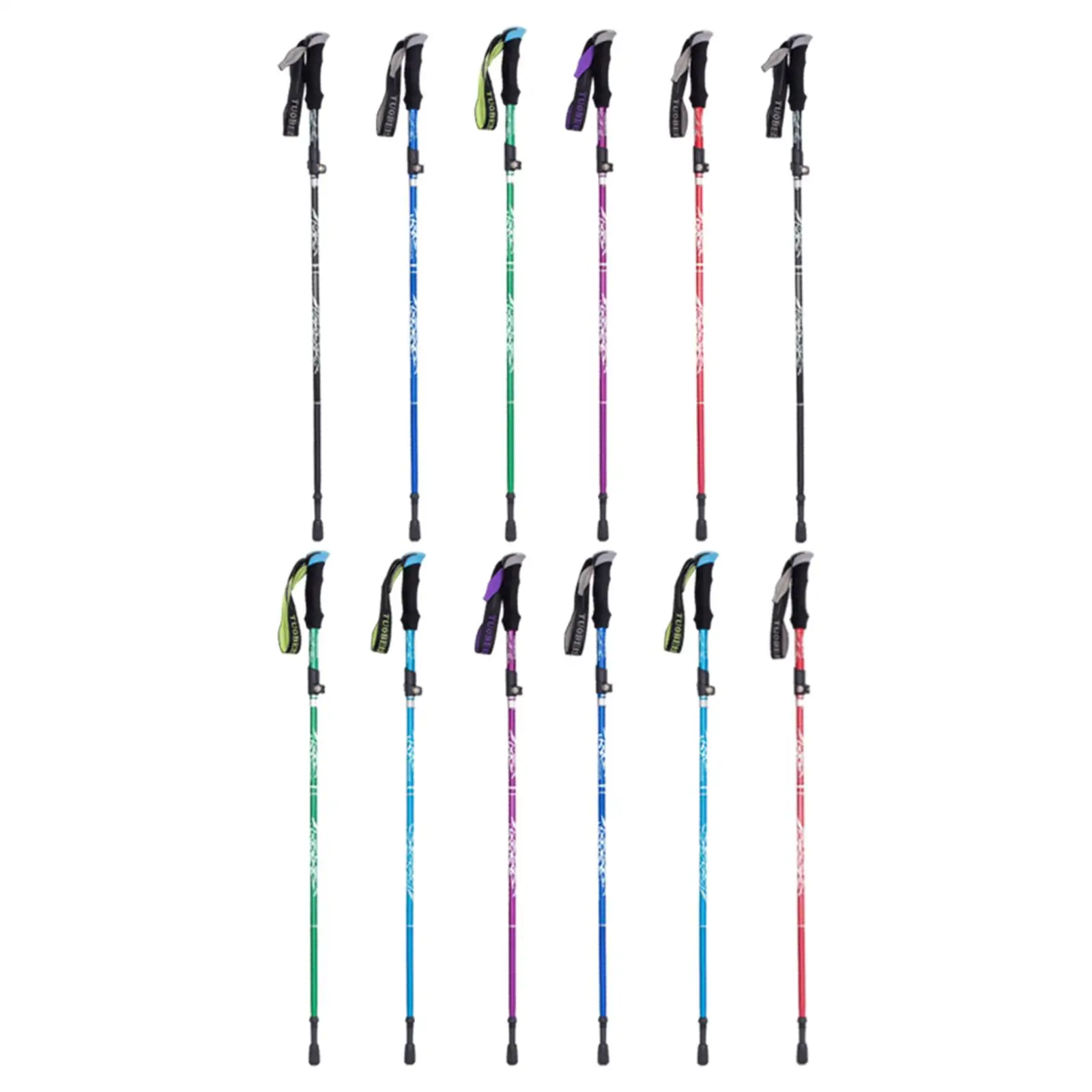 

Trekking Poles Folding Aircraft Aluminum Strong Foot Covers Walking Sticks for Walking Mountaining Trekking Backpacking Travel
