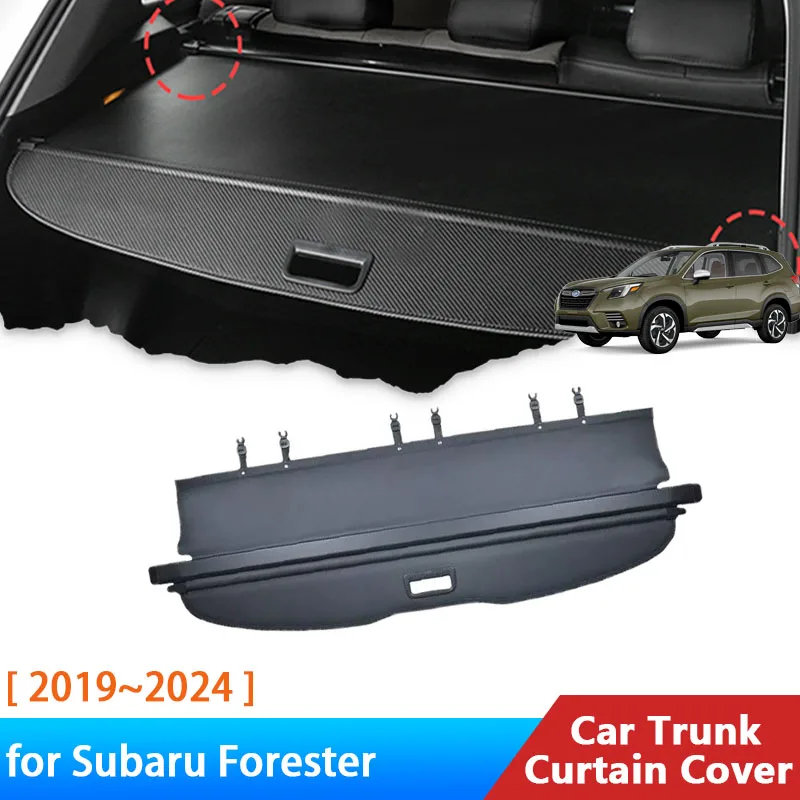 

For Subaru Forester 2019 2020 2021 2022 2023 2024 SK Accessorie Trunk Cargo Cover Mat Rear Boot Curtain Retractable Anti-peeping