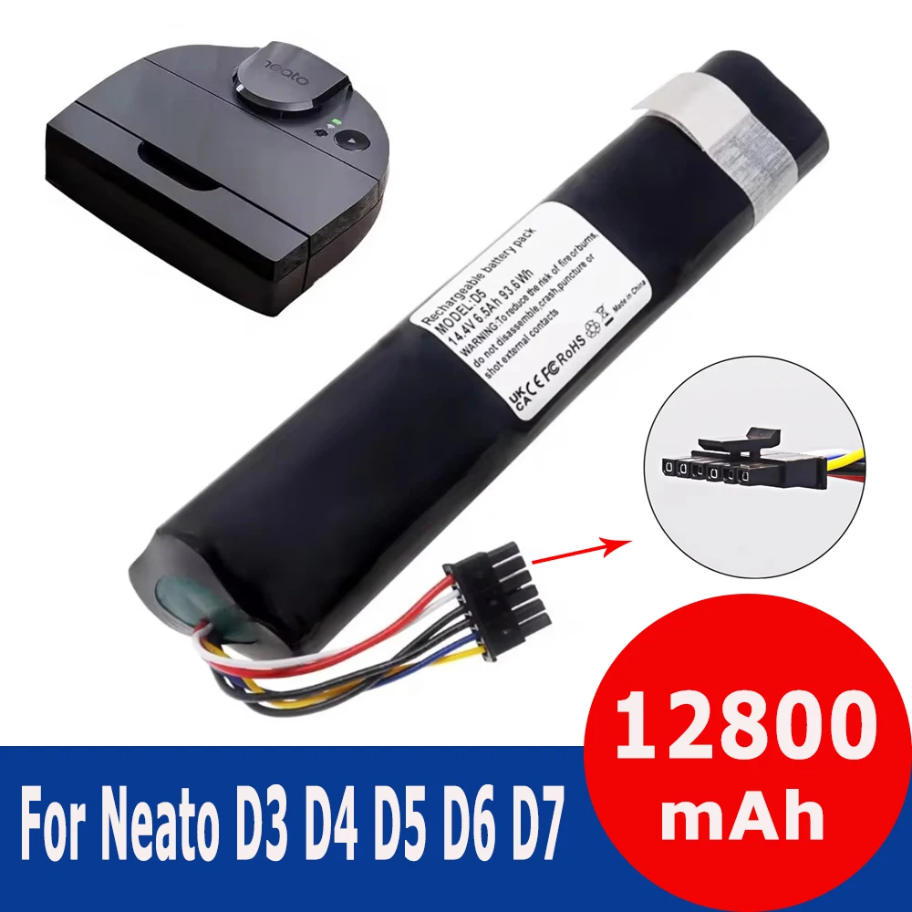 Original 14.4V 12800mAh Li ion Replacement Battery For Neato Botvac D3 D4 D5 D6 D7 945-0225/205-0011 Sweeping Robot