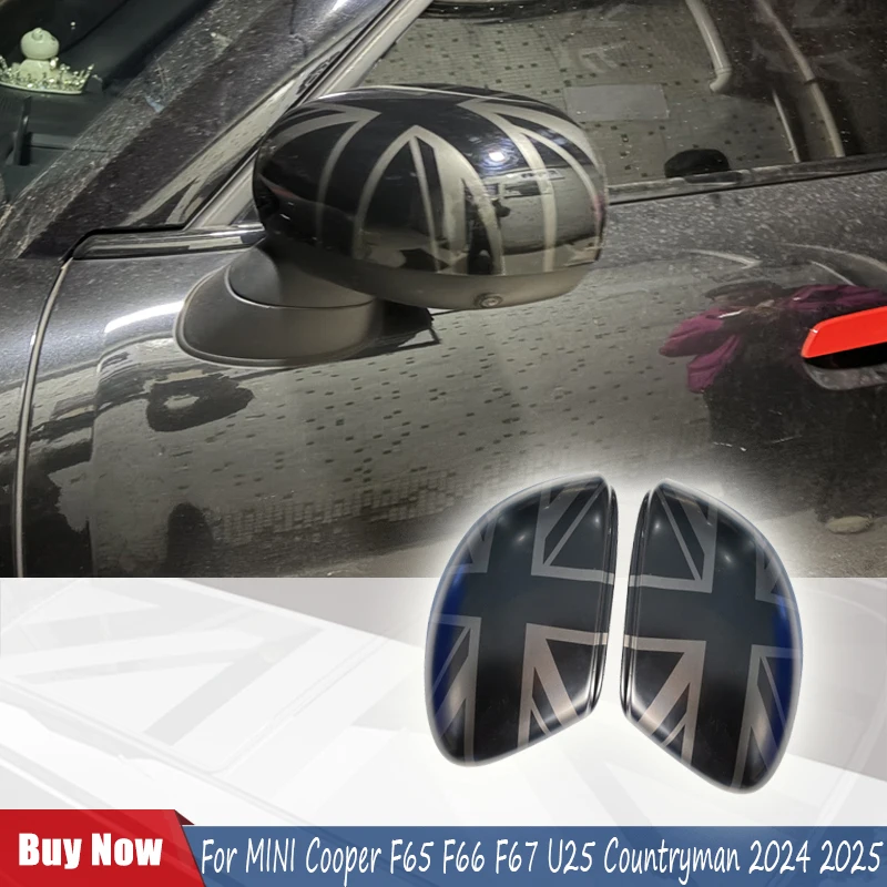 2PCS For MINI Cooper F65 F66 F67 U25 Countryman 2024 2025 Car Rear View Mirror Covers For Mini Exterior Decoration Accessories