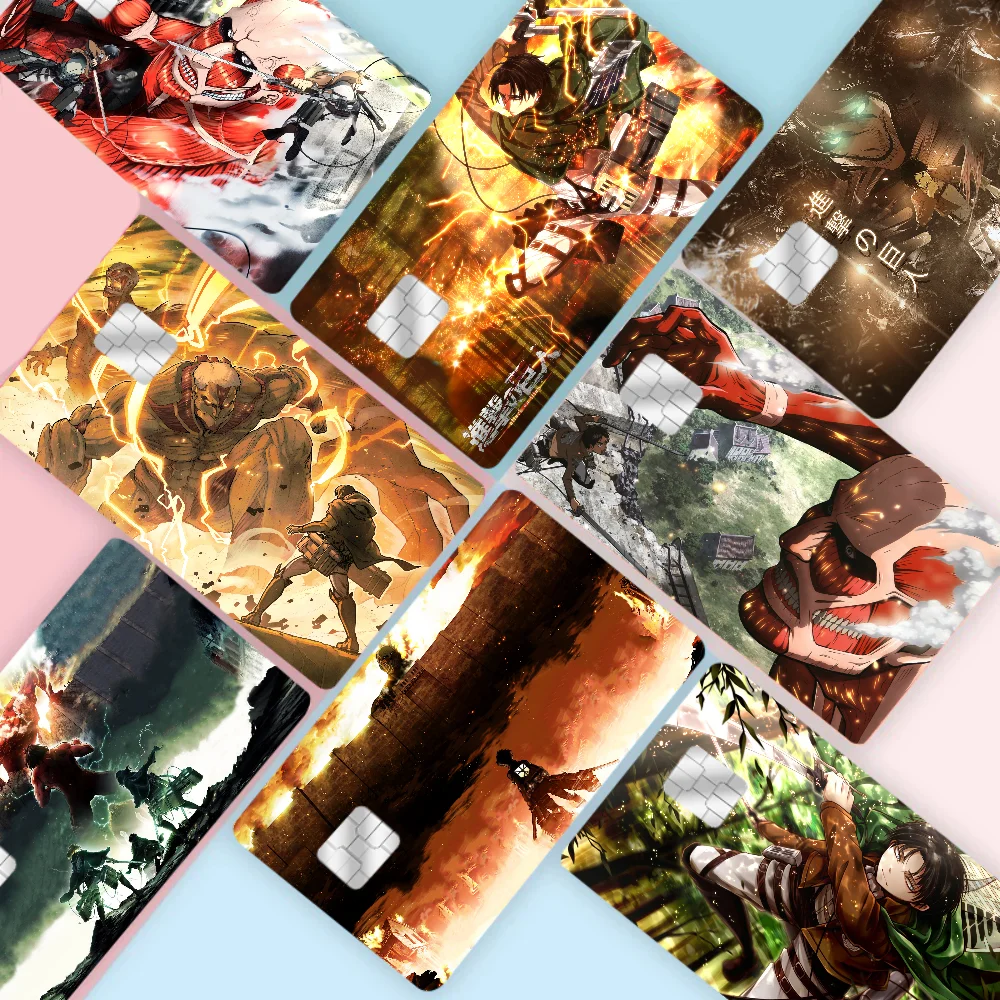 Japanese Manga Attack On Titan Anime Front Cover Film Sticker Skin For Credit Debit Card Small Large Chip