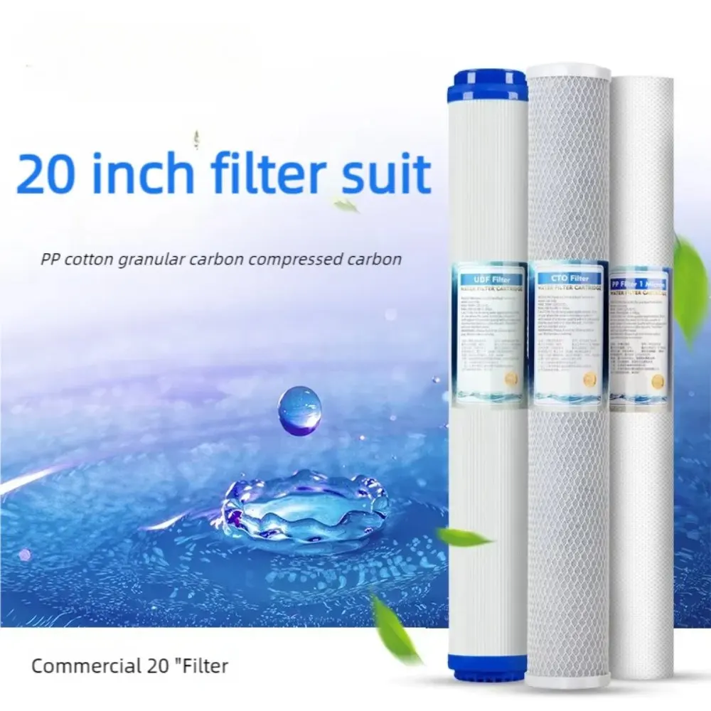 3 Stage Whole House Water Filter Kit Replacement Pack Set 1-5 Micron Filter Element 20 X 2.5 Inch Sediment Filter Polypropylene