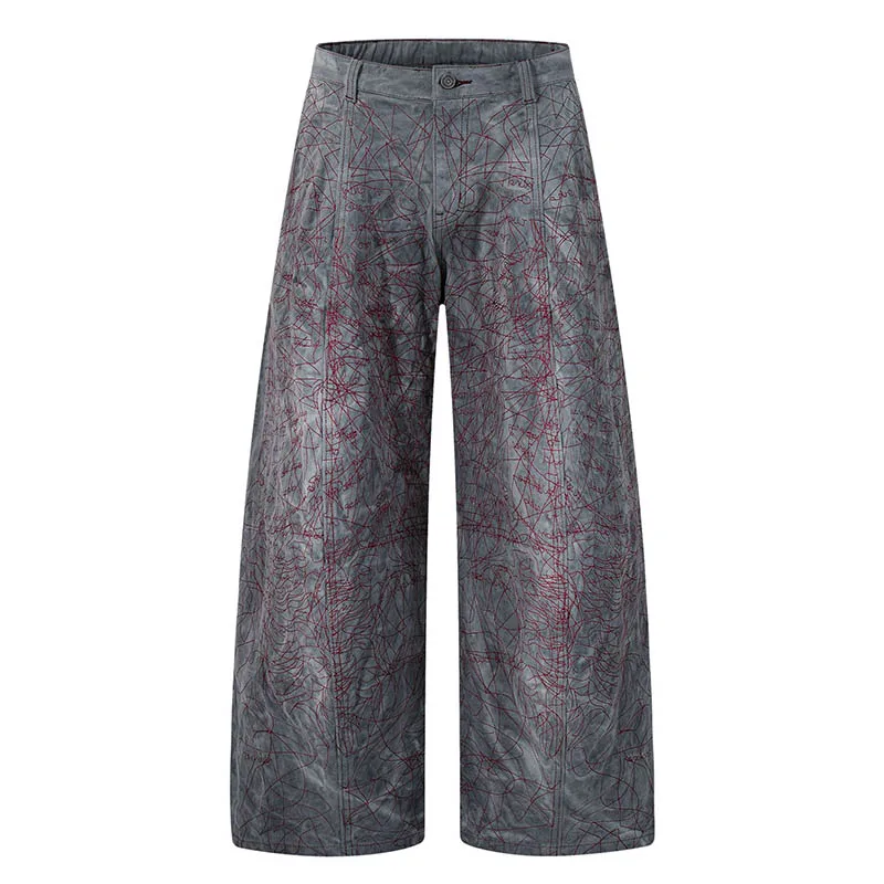 Hip Hop Vintage Casual Jeans Pants Washed Harakuju Streetwear Denim Trousers For Male Patchwork