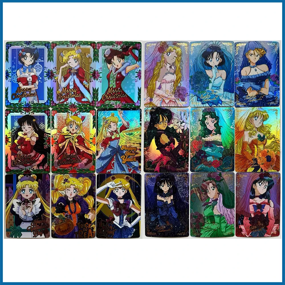 9PC/Set Anime Goddess Story DIY ACG Tsukino Usagi Hino Rei Kino Makoto Mizuno Ami Boy Games Toy Collectible Cards Birthday Gifts