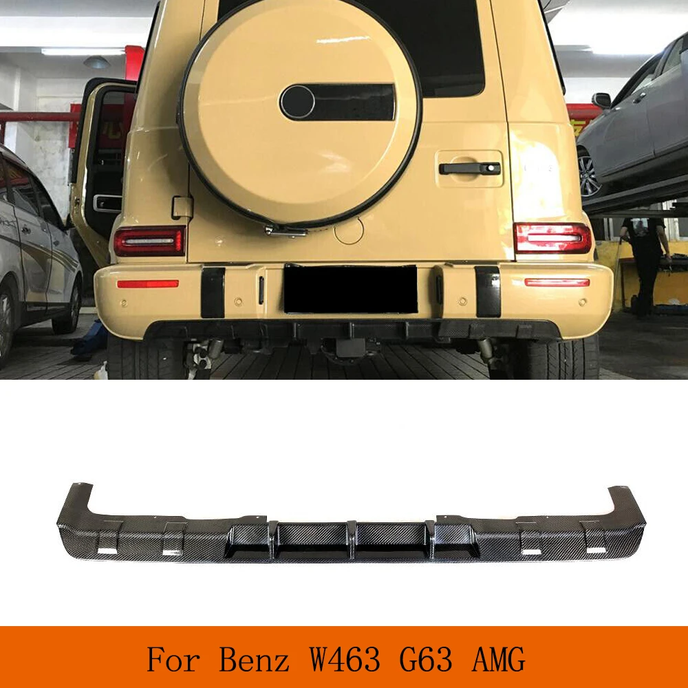 For Mercedes-Benz G Class W463 G63 AMG Wagon 2019UP Carbon Fiber Car Rear Bumper Lip Diffuser Lower Bumper Lip Spoiler Body Kit