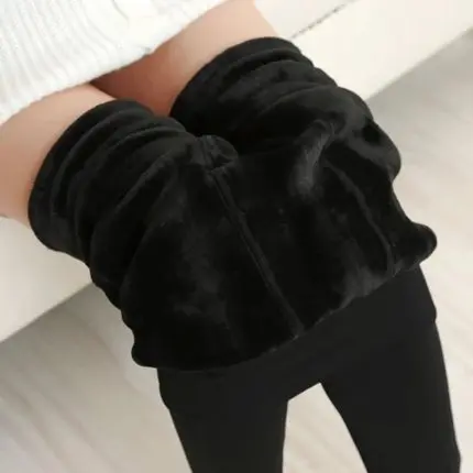 Thickened Fleece High Waist One-Piece Ladies' Base Layer Pants Autumn Winter Warm Slimming Waist Protection Trousers
