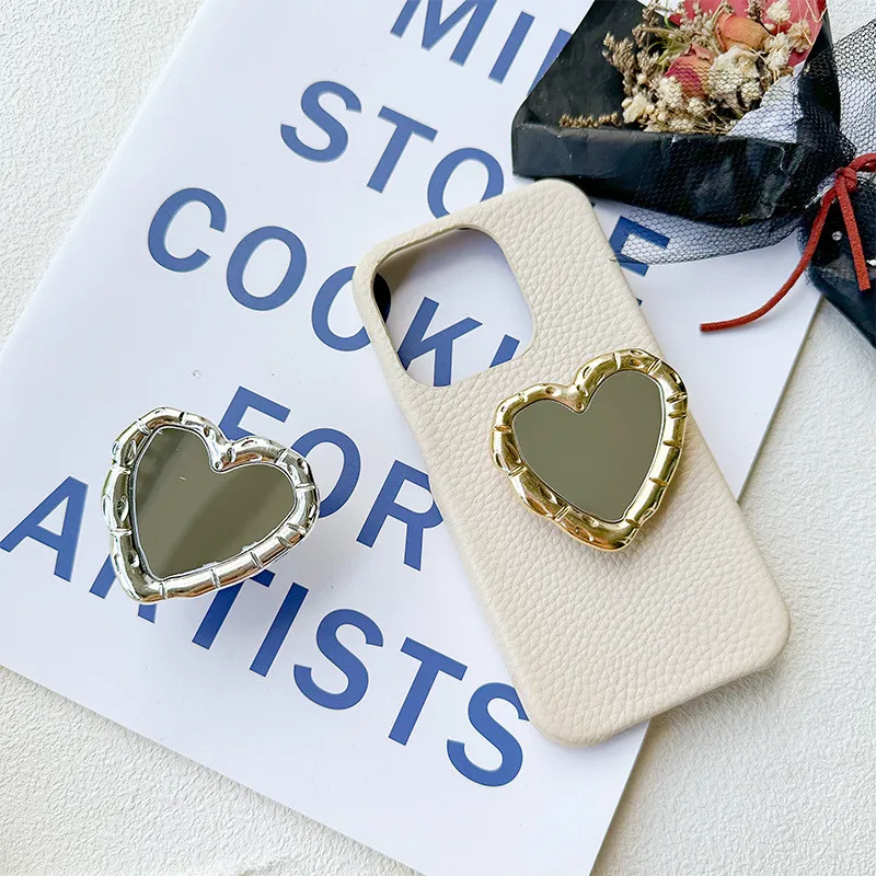 

3D зеркальный держатель в форме сердца, новинка, держатель для телефона, раздвижная подставка, держатель на палец для iPhone 14 Huawei, аксессуары для телефонов, рукоятка