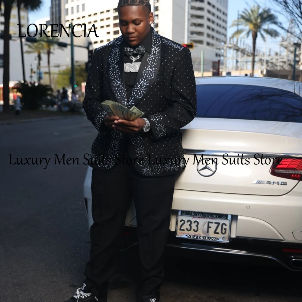 

Элегантные мужские костюмы из кристаллической ткани, 2 предмета, с шалевым воротником, для свадьбы, для жениха, смокинги, на заказ, 2026, пиджак и брюки, комплект мужских костюмов