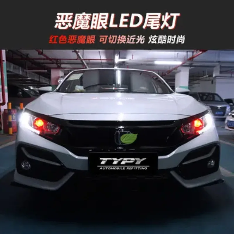 

LED Headlight Devil Eye Low Beam High Beam Turn Signal LED Bulb For 10th Hatchback Civic