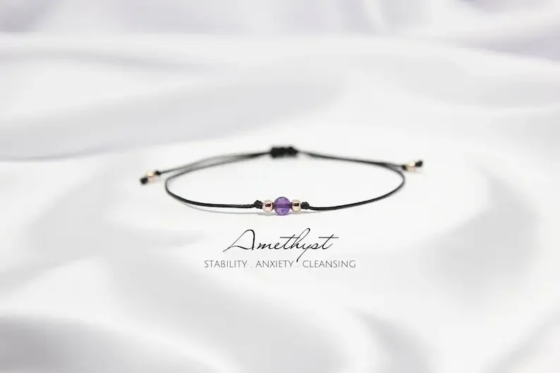 Exquisite Amethyst February Birthstone Pisces Crystal Bracelet