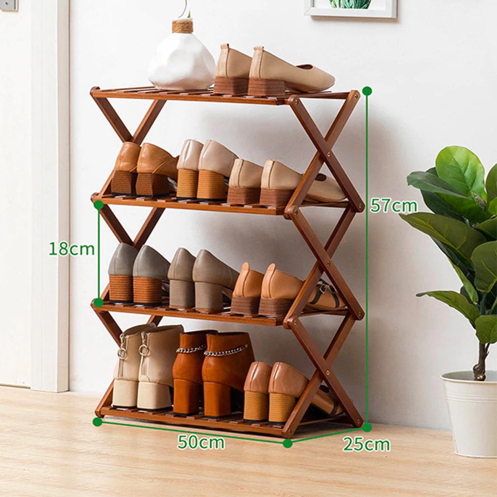 Hallway Space Saving Shoes Rack Over 6-layer Bamboo Decorative Shelf Shoes Rack Sundries Dorm Room Stand Organizer