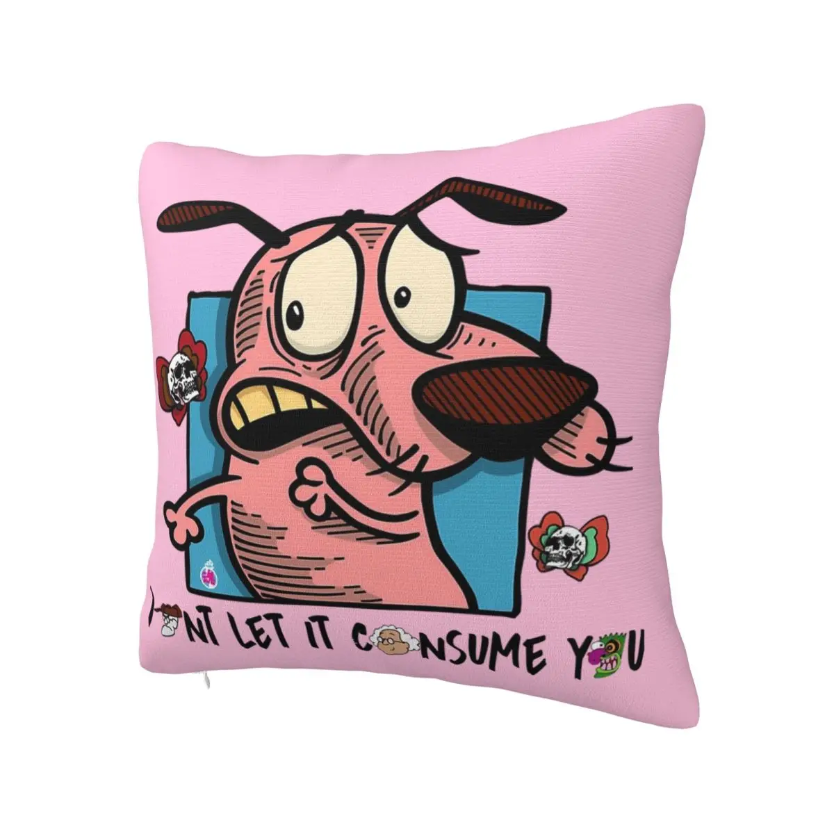 Vintage Purple Dog Day Pillowcase Printing Cushion Cover Decoration C-Courages Cowardly Dog Pillow Case Cover Seater Wholesale